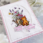 Honey Bee You've Got A Friend Clear Stamps hbst-634 Feline Happy Thoughts Card | color-code:ALT01