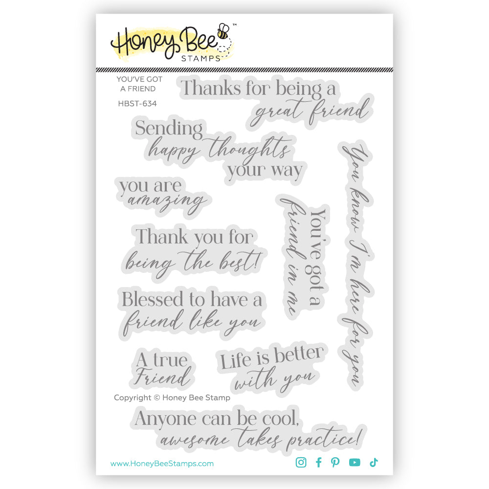 Honey Bee You've Got A Friend Clear Stamps hbst-634 Product Image