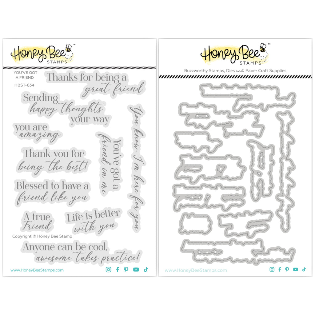 Honey Bee You've Got A Friend Stamps And Dies Bundle