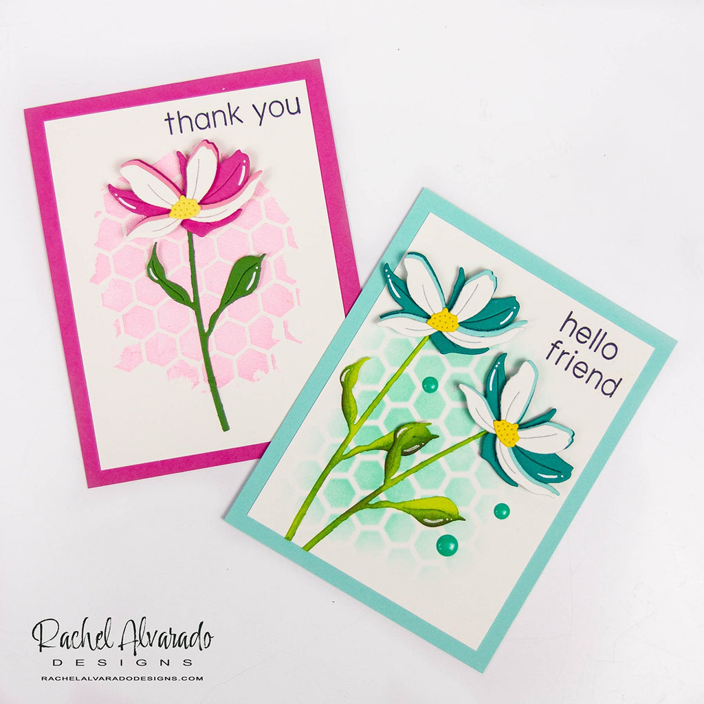 Simon Says Stamp Stencil Honeycomb 1080st Floral Cards | color-code:ALT05
