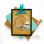 Simon Says Stamp Stencil Honeycomb 1080st Birthday Card