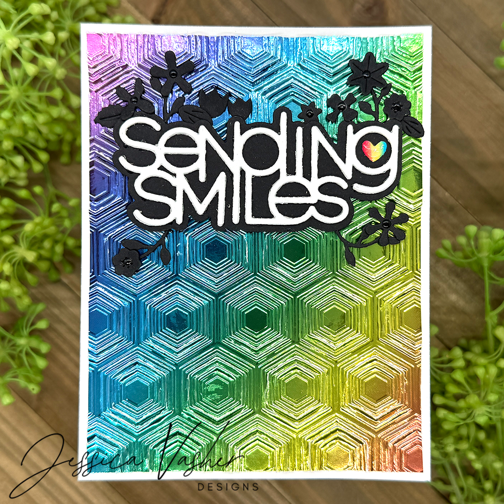 Simon Says Stamp Embossing Folder Hopping Hexagons sf472 You Are My Favorite Sending Smiles Card