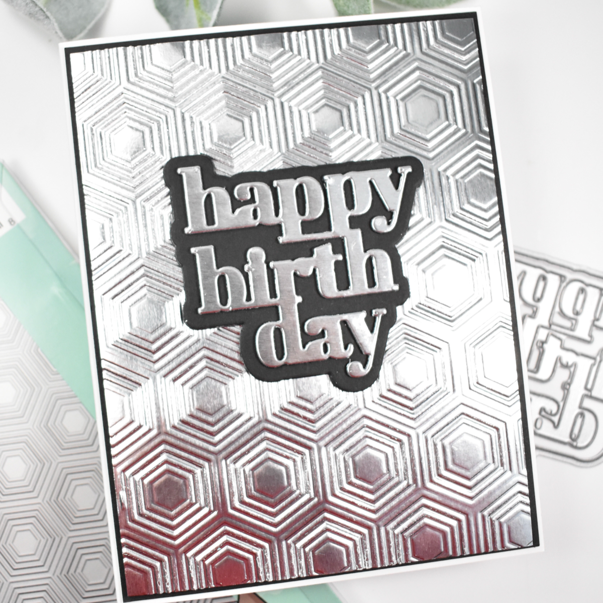 Simon Says Stamp Embossing Folder Hopping Hexagons sf472 You Are My Favorite Birthday Card | color-code:ALT03