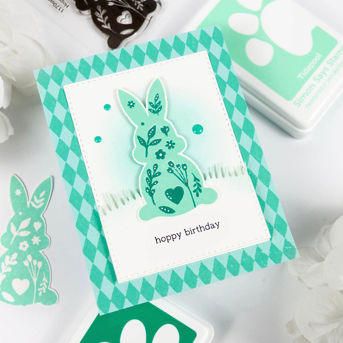 Simon Says Clear Stamps Hoppy Birthday 1170ssc Rain or Shine Birthday Card