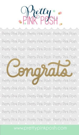 Pretty Pink Posh Congrats Script Hot Foil Plate