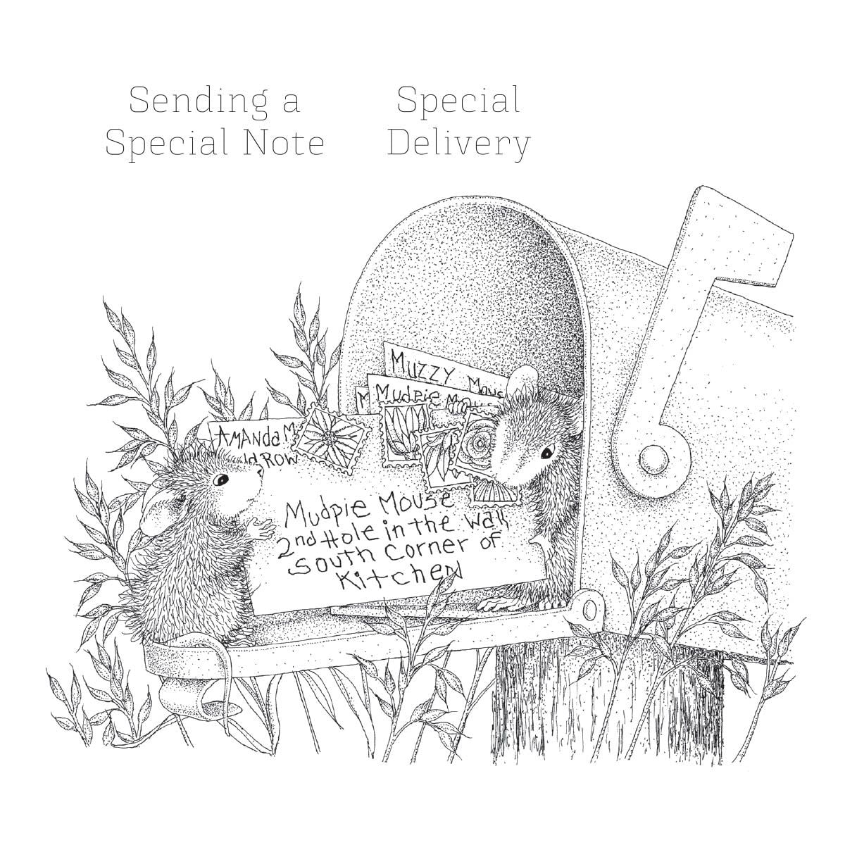 rsc-007 Spellbinders House Mouse Mouse Mail Cling Rubber Stamps