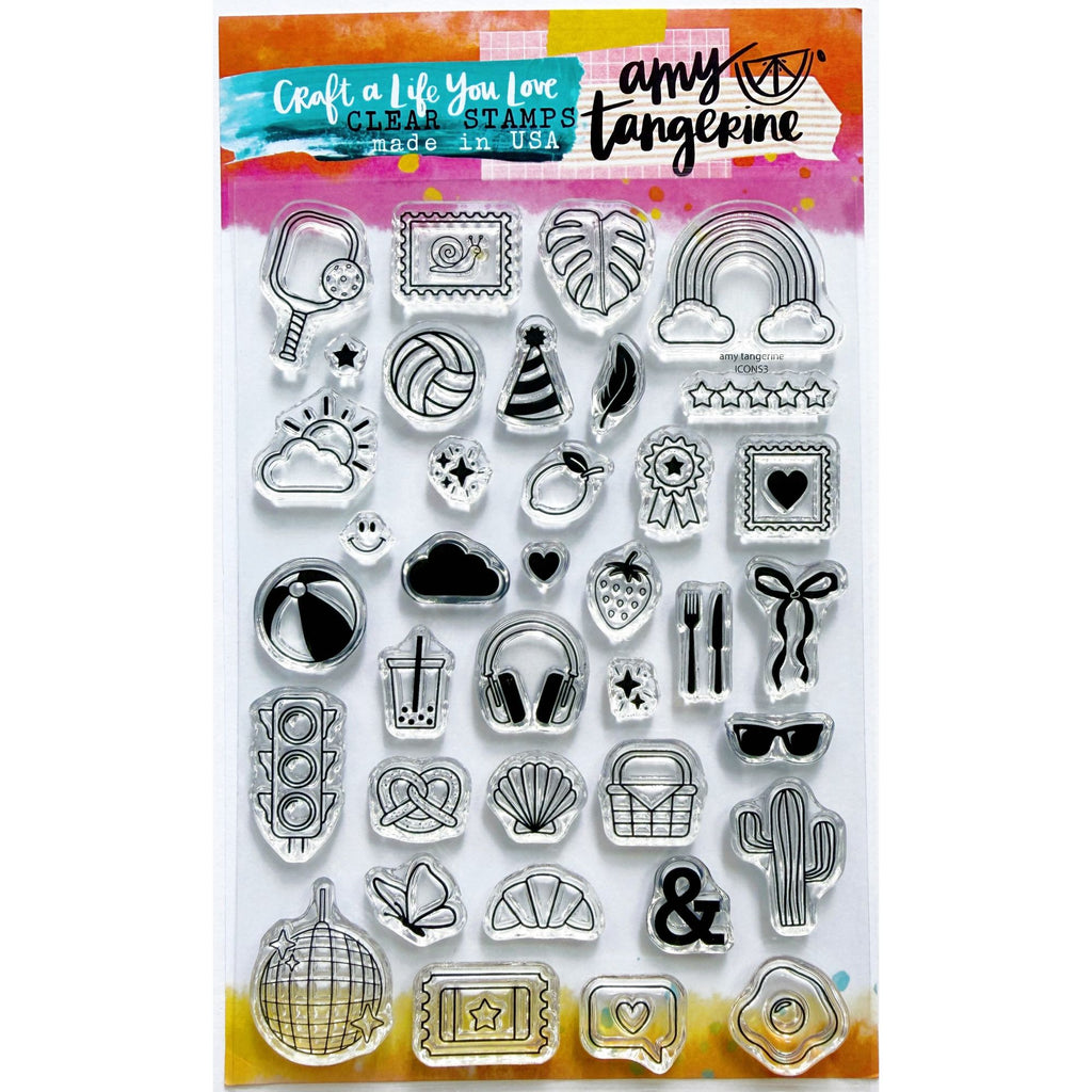 Amy Tangerine Icons 3 Stamps