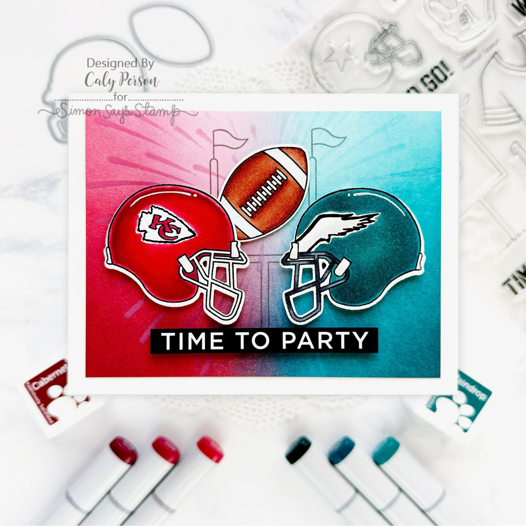 Simon Says Clear Stamps Football Season 2084ssc Cheering for You Super Bowl LIX Card | color-code:ALT04