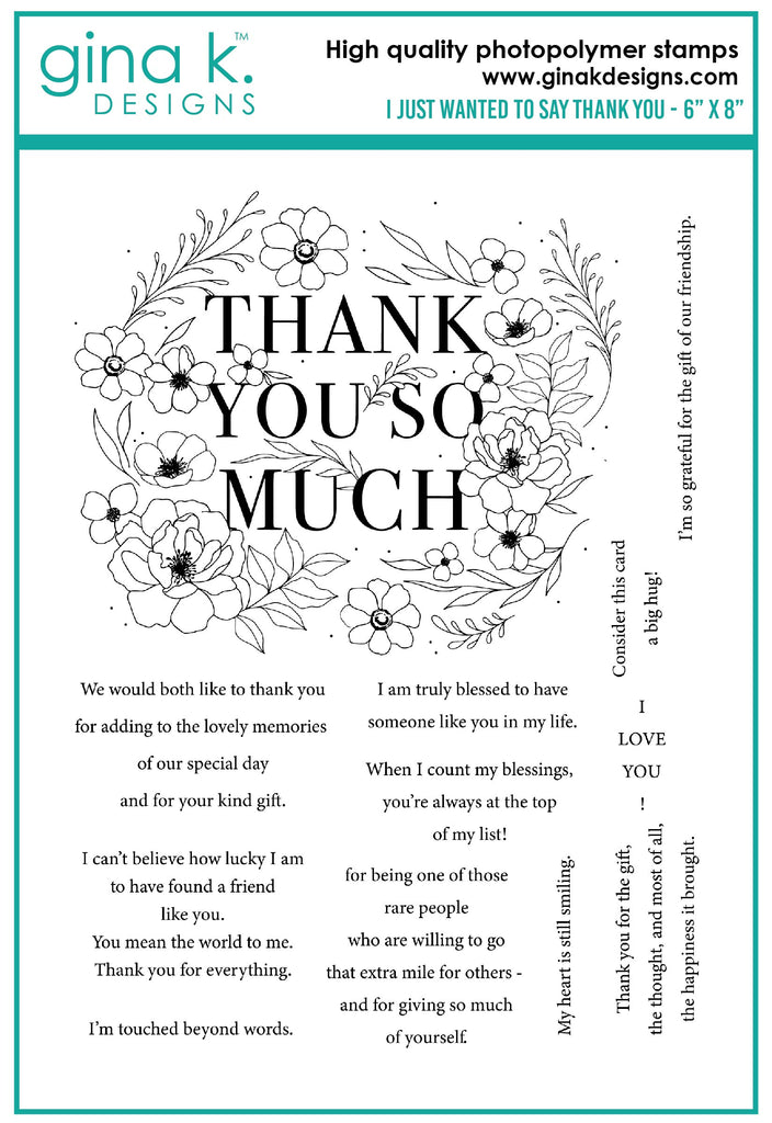 Gina K Designs I Just Wanted to Say Thank You Clear Stamps hs46