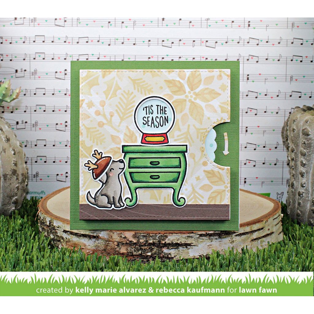 Lawn Fawn Little Snow Globe: Dog Clear Stamps lf3270 'Tis the Season