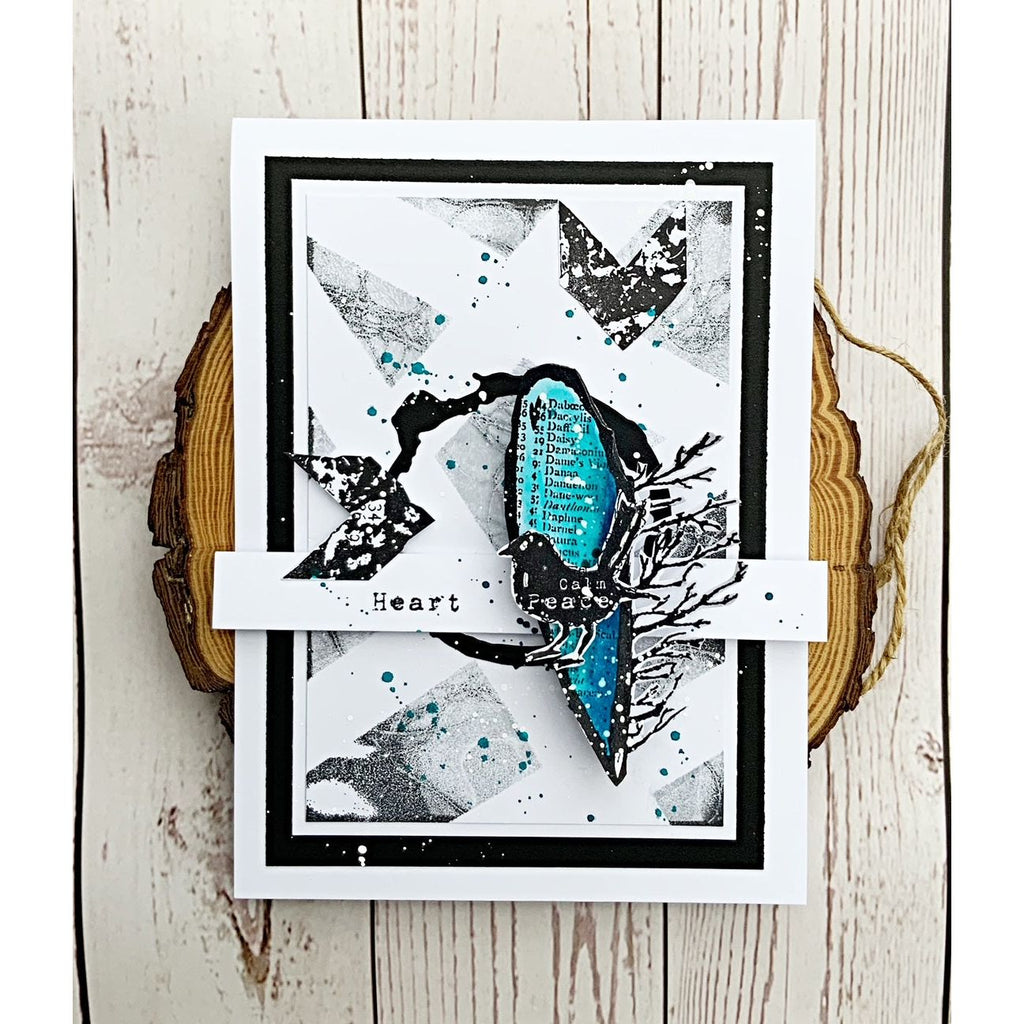 Tracy Evans Boutique Designs Branched Heart A6 Clear Stamps te006 heart