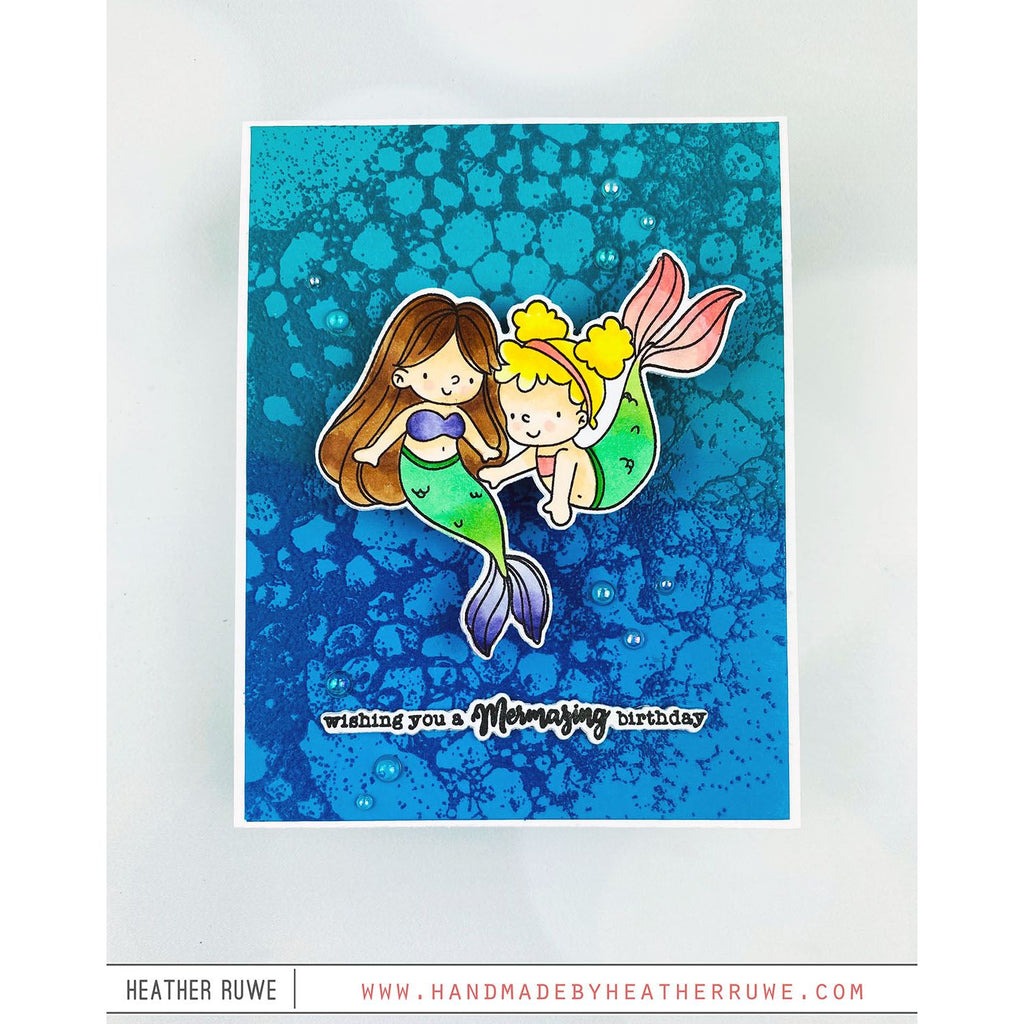 Tim Holtz Distress Embossing Glaze Set Of 12 Ranger ranger168 Heather Ruwe Mermaid Card