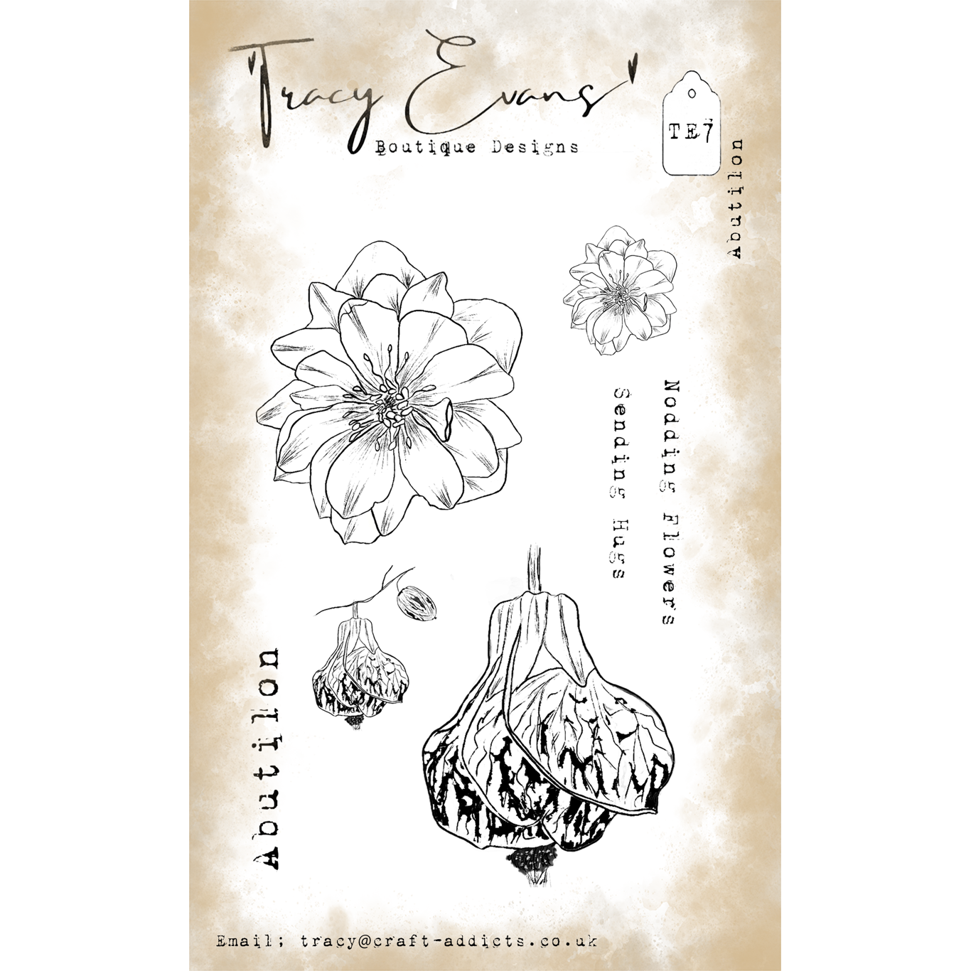 Tracy Evans Boutique Designs Abutilon A6 Clear Stamps te007