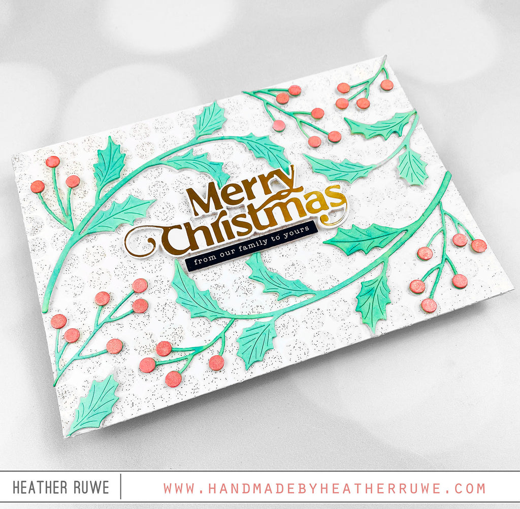 Tim Holtz Distress Holiday Texture Paste Sparkle Ranger tsck84495 Heather Ruwe Family Merry Christmas Card