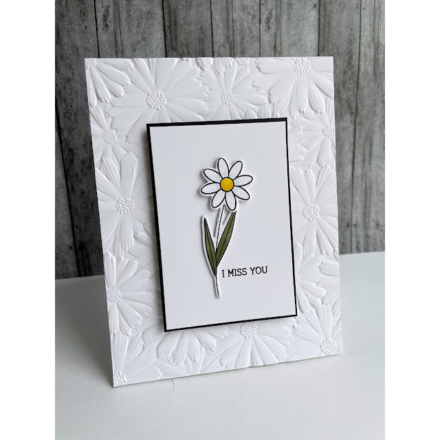 Simon Says Stamp Embossing Folder Floral Field sf212 Miss You Card | color-code:ALT01