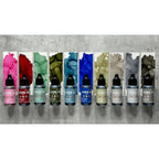 Tim Holtz Alcohol Ink Set Of 9 Ranger Bundle Swatches in a Row