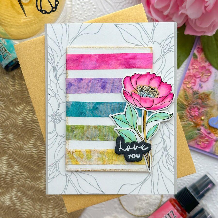 Tim Holtz Distress Ink Pad Mowed Lawn Ranger TIM35008 Creative Ribbon Background Card | color-code:ALT850