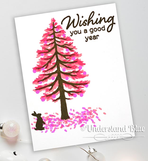 Hero Arts Clear Stamps Color Layering Seasonal Tree cm719 happy new year