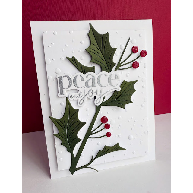Simon Says Stamp Narrow Holly Cluster Wafer Die s1047 Sugar and Spice Holiday Card | color-code:ALT09