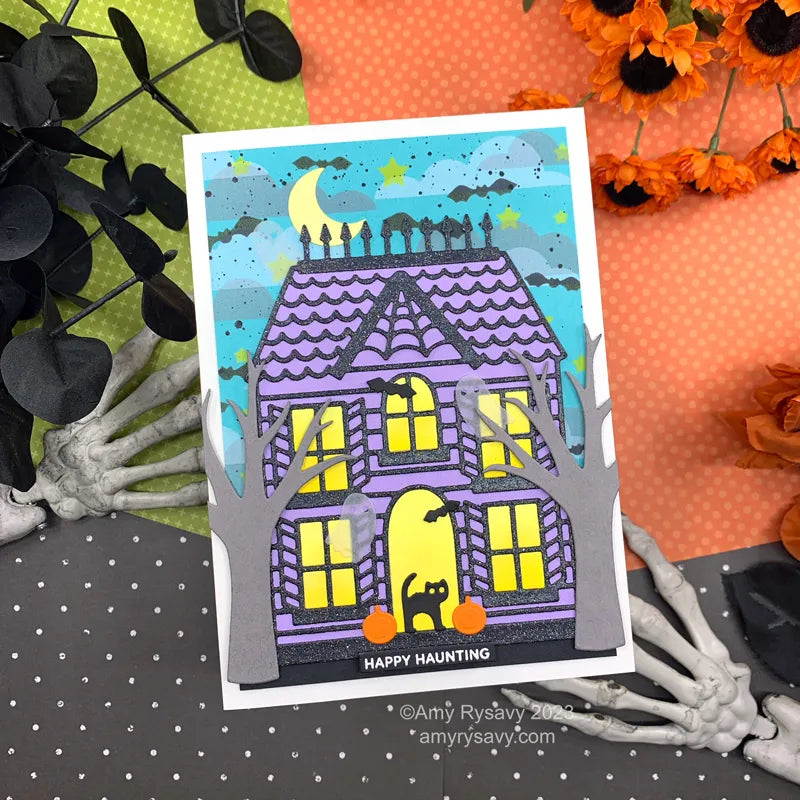 Pretty Pink Posh FALL TREE Dies haunted house | color-code:ALT01