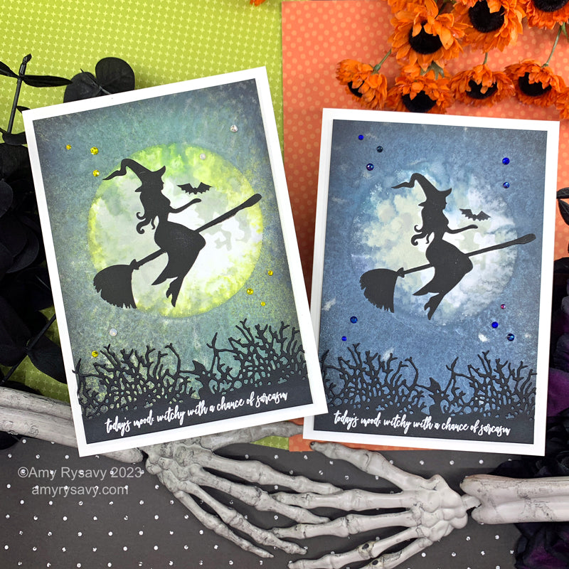 Picket Fence Studios Haunted Moon Blending Stencil sc-400 witch cards | color-code:ALT01