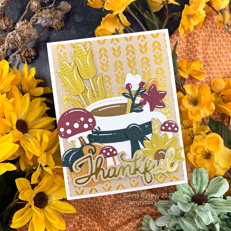 Pretty Pink Posh Thankful Script Hot Foil Plate thankful | color-code:ALT01