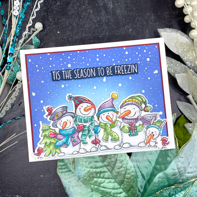 Trinity Stamps FALLING SNOW Hot Foil Plate tmd-171 Tis Season Holiday Card | color-code:ALT02