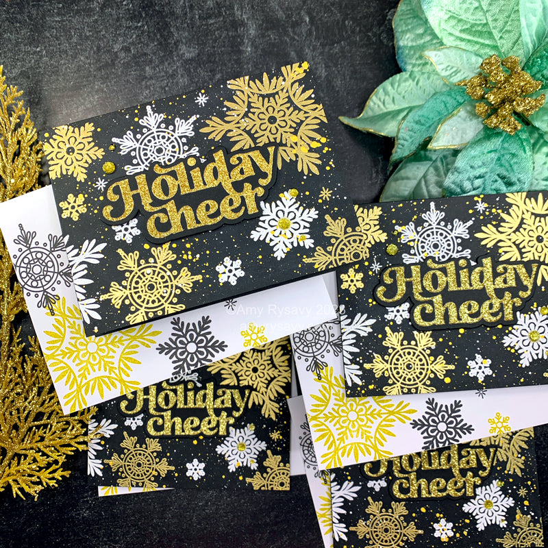 PinkFresh Studio GOLD Glitter Drops pf093es Black And Gold Christmas Cards | color-code:ALT03