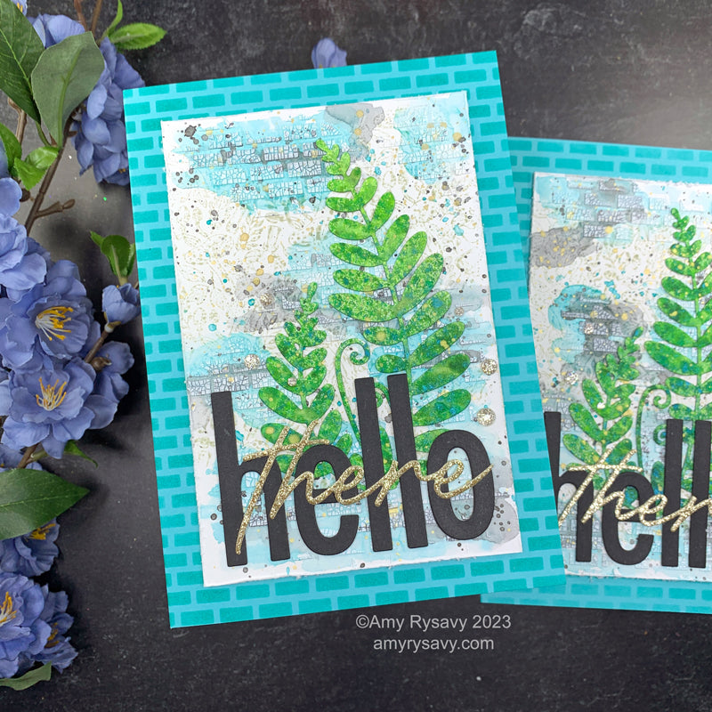 Tim Holtz Distress Juniper Berry Mica Stain Ranger Hello There Card | color-code:ALT02