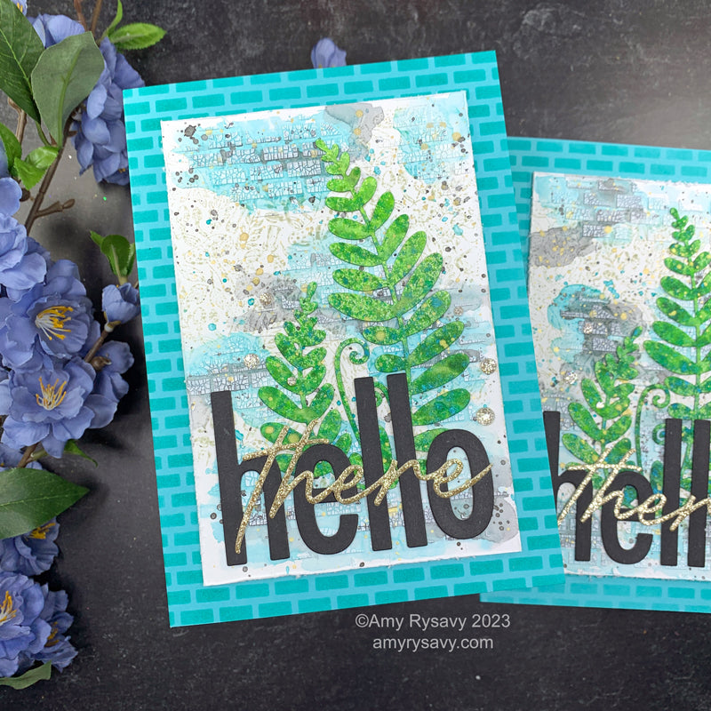 PinkFresh Studio Champagne Glitter Drops pf094es Hello There Card | color-code:ALT03
