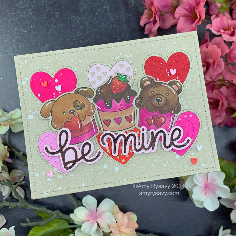 Pretty Pink Posh Valentines Cupcakes Clear Stamps be mine | color-code:ALT01