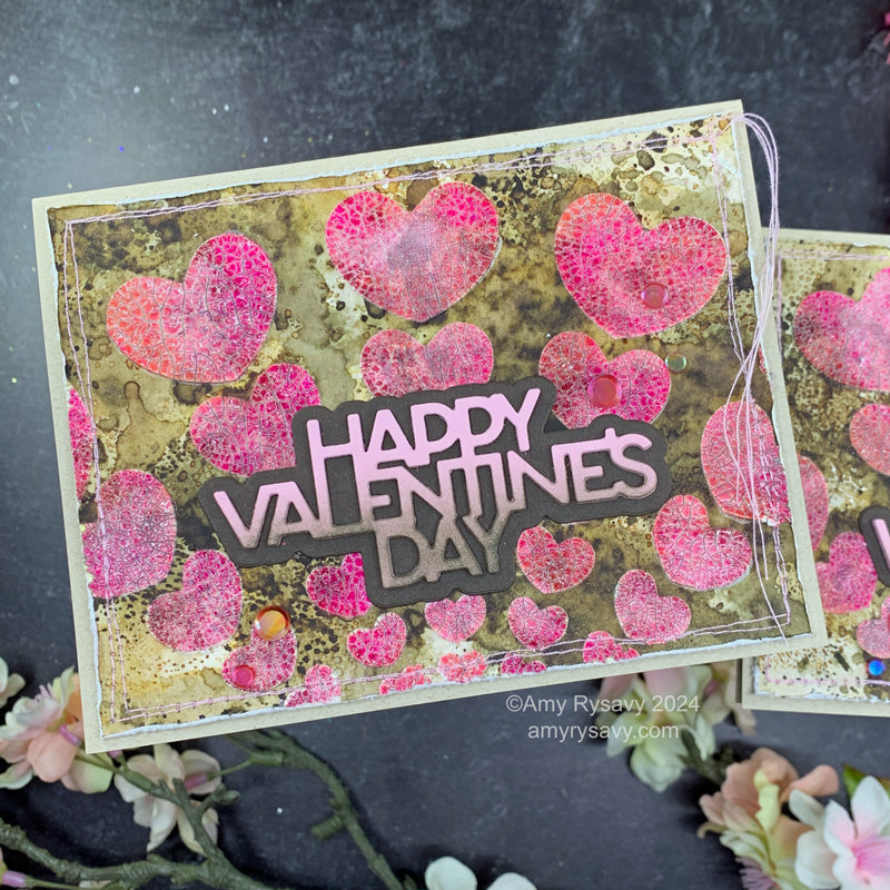 Tim Holtz Distress Mini Ink Pad Kitsch Flamingo Ranger tdp77244 Creative Valentines Card | color-code:ALT03