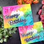 Pretty Pink Posh Layered Birthday Wreath Stencils rainbow | color-code:ALT02