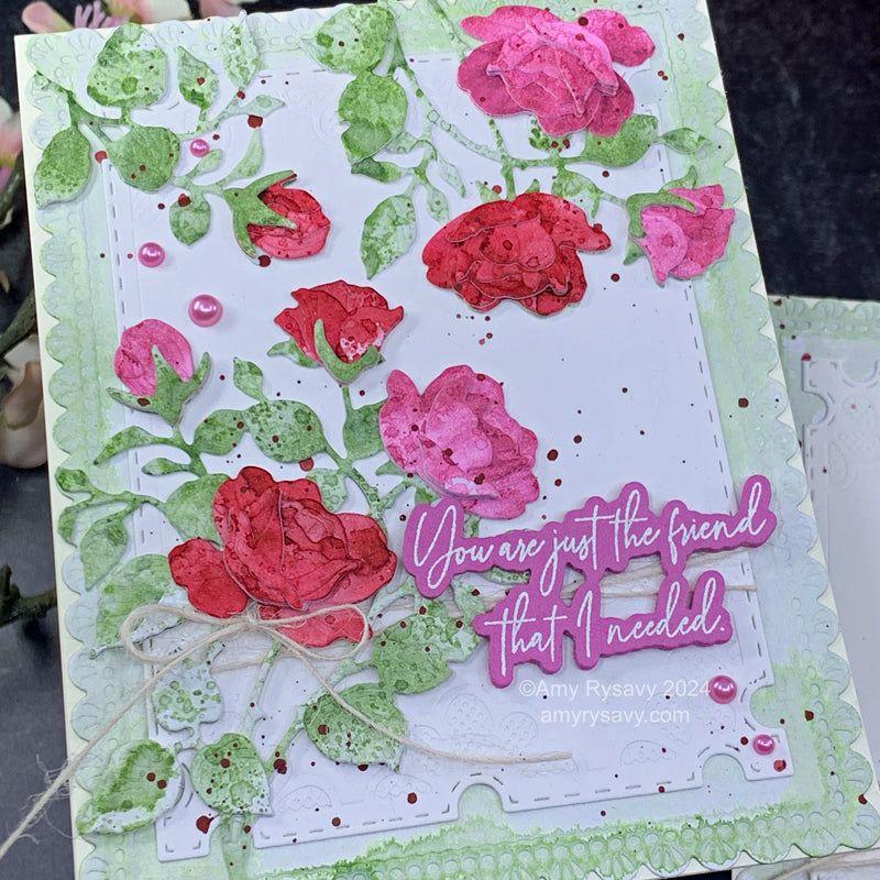 Tim Holtz Flip Top Distress Paint Aged Mahogany Ranger TDF52890 Sweetheart Roses Card | color-code:ALT01