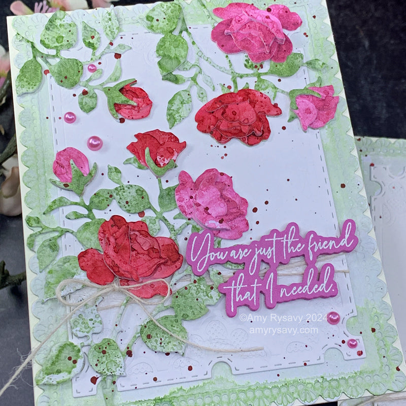 Honey Bee Vintage Love Pearl Stickers hbgs-prl16 Sweetheart Roses Card | color-code:ALT01