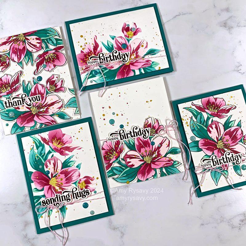 Tim Holtz Flip Top Distress Paint Aged Mahogany Ranger TDF52890 Birthday Bouquet Card | color-code:ALT03