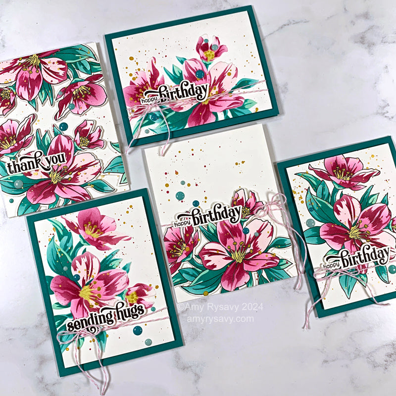 Tim Holtz Flip Top Distress Paint Picked Raspberry Ranger TDF53163 Birthday Bouquet Card | color-code:ALT02