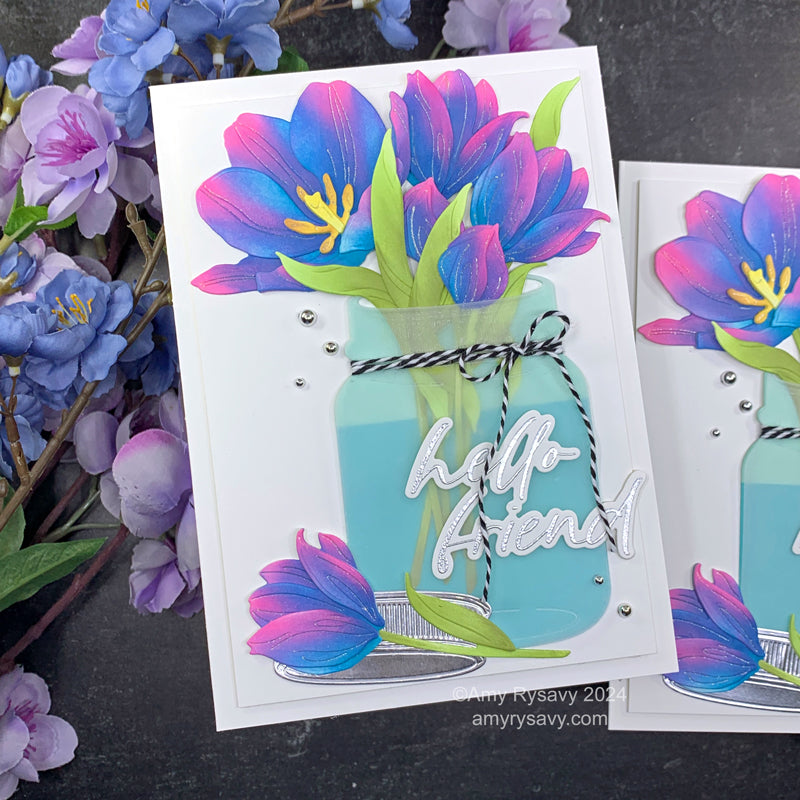 Honey Bee Mason Jar Vase Dies hbds-masjv Tulips Cards | color-code:ALT01
