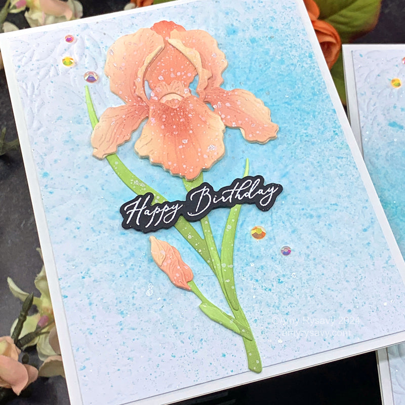 Honey Bee Soiree Embossing Folder hbef-015 Birthday Iris Card | color-code:ALT01