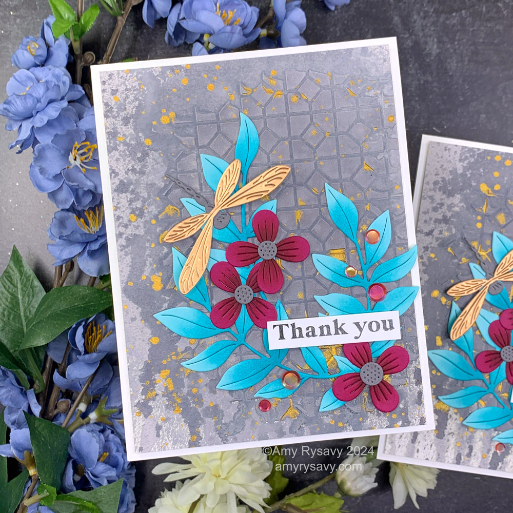Tonic Copper Mine 8.5 x 11 Mirror Card Satin Cardstock 9490e Lush Leaves Thank You Card | color-code:ALT03