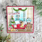 Lawn Fawn Little Snow Globe: Dog Clear Stamps lf3270 Happy Holidays to You