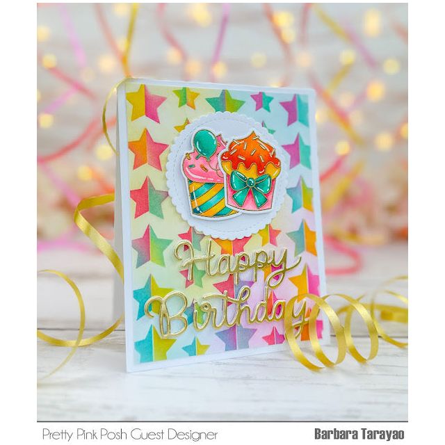 Pretty Pink Posh Birthday Cupcakes Clear Stamps happy birthday