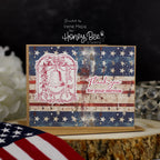 Honey Bee Let Freedom Ring Cling Stamps hbst-596 Thank You For Your Service Card
