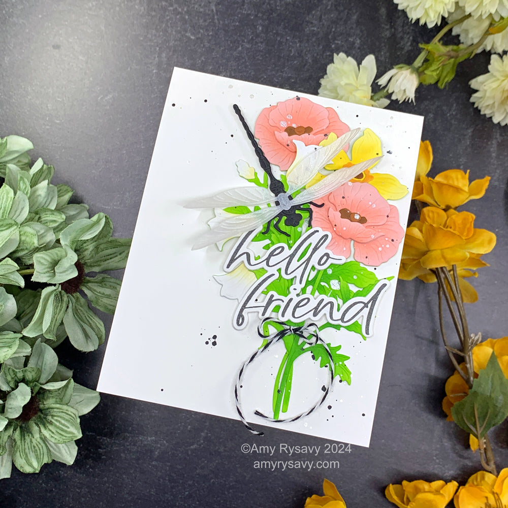 Tonic Pearled Silver 8.5 x 11 Craft Perfect Vellum 9937e Wildflower Bouquet Card | color-code:ALT02