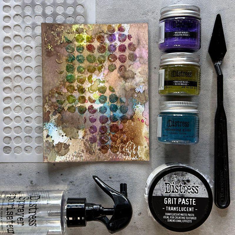 Tim Holtz Distress Embossing Glaze Crushed Olive Ranger tde79163 Dots Project | color-code:ALT07