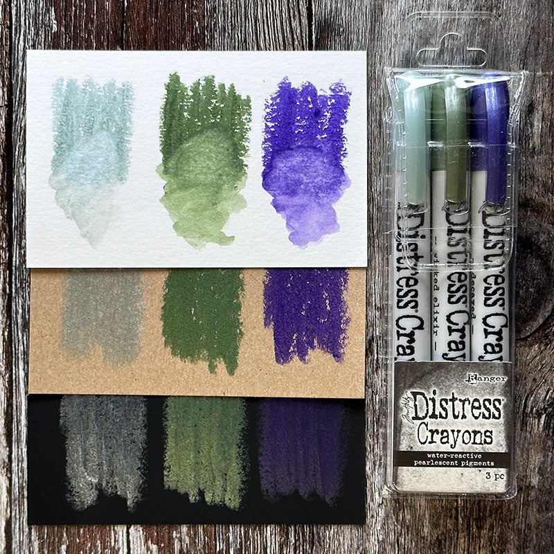  Tim Holtz Distress 2022 Pearlescent Crayons: Holiday Set #3  and #4 & Distress Holiday Woodgrain cardstock - Limited Edition - Three  Item Bundle : Arts, Crafts & Sewing