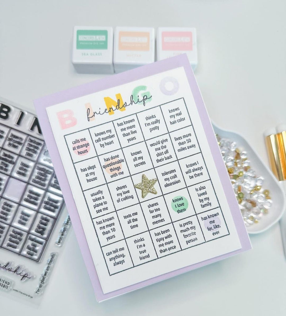 CZ Design Stamps And Dies Friendship Bingo Friend Card