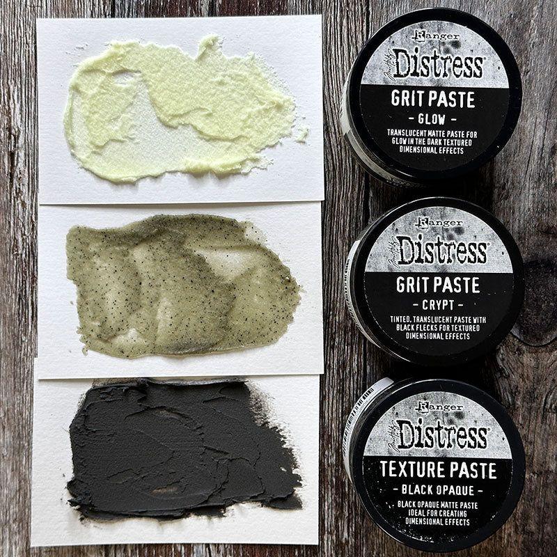 Tim Holtz Distress Halloween Texture Paste Black Opaque Ranger tshk84471 Swatches