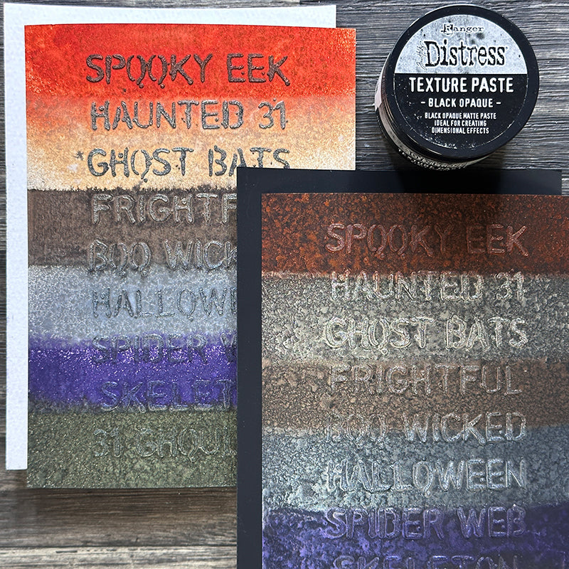 Tim Holtz Distress Halloween Texture Paste Black Opaque Ranger tshk84471 Colorful Halloween Project | color-code:ALT02