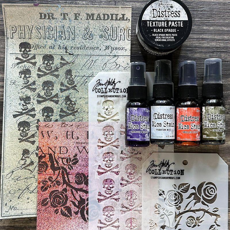 Tim Holtz Distress Halloween Texture Paste Black Opaque Ranger tshk84471 Colorful Halloween Projects | color-code:ALT03